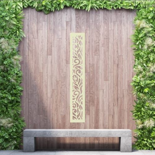 Aluminium Privacy Screen Botanical - Free Standing - 1800mm x 300mm Cream