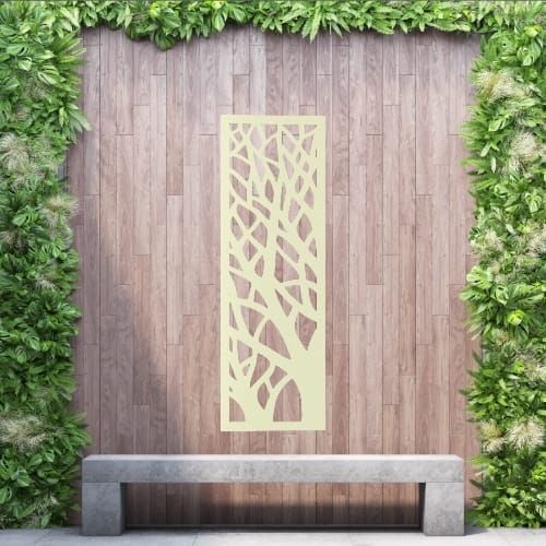 Aluminium Privacy Screen Woodland - Wall Mounted - 1800mm x 600mm Cream