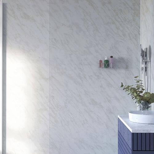 Laminate Shower Wall Panel Pro-Click - 1179mm x 2440mm x 10.5mm Carrara Marble