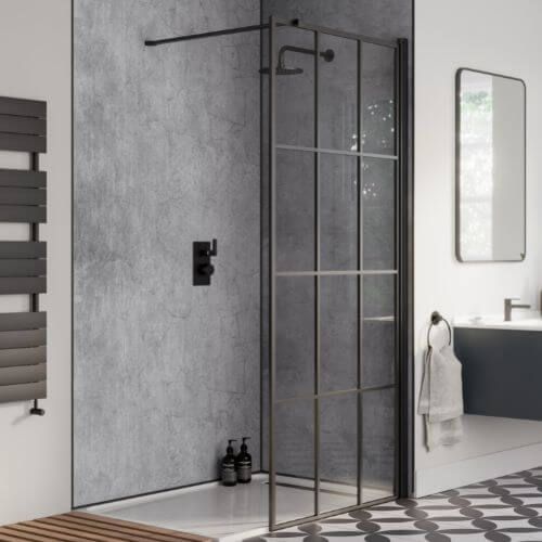 Laminate Shower Wall Panel Pro-Click - 1179mm x 2440mm x 10.5mm Cracked Grey