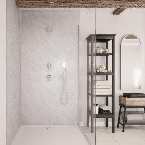 Laminate Shower Wall Panel Square Edge - 1200mm x 2440mm x 10.5mm Apollo Marble