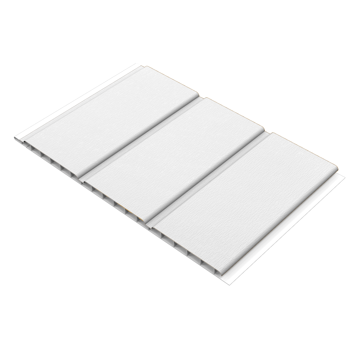 Hollow Soffit Board - 300mm x 10mm x 5mtr White Woodgrain - Pack of 4