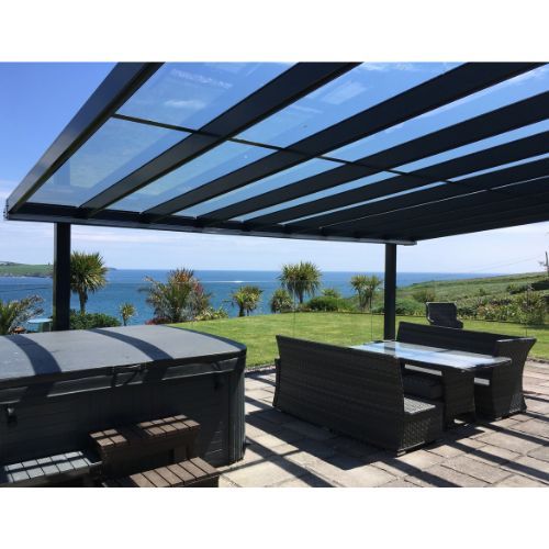 Contemporary Alfresco Aluminium Pergola / Veranda - 1000mm x 1000mm Square - Grey