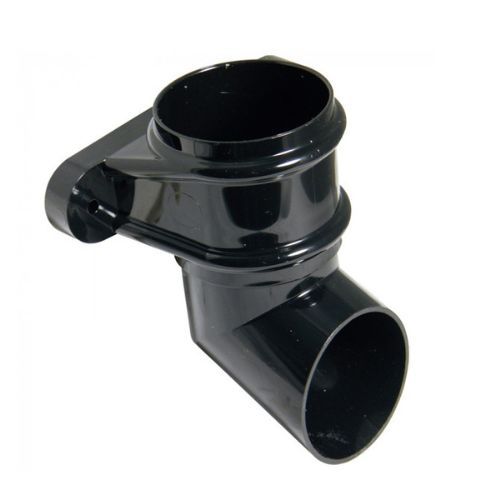 FloPlast Round Downpipe Shoe with Fixing Lugs - 68mm Black