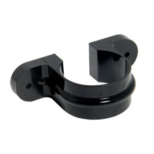 FloPlast Round Downpipe Clip with Fixing Lugs - 68mm Black