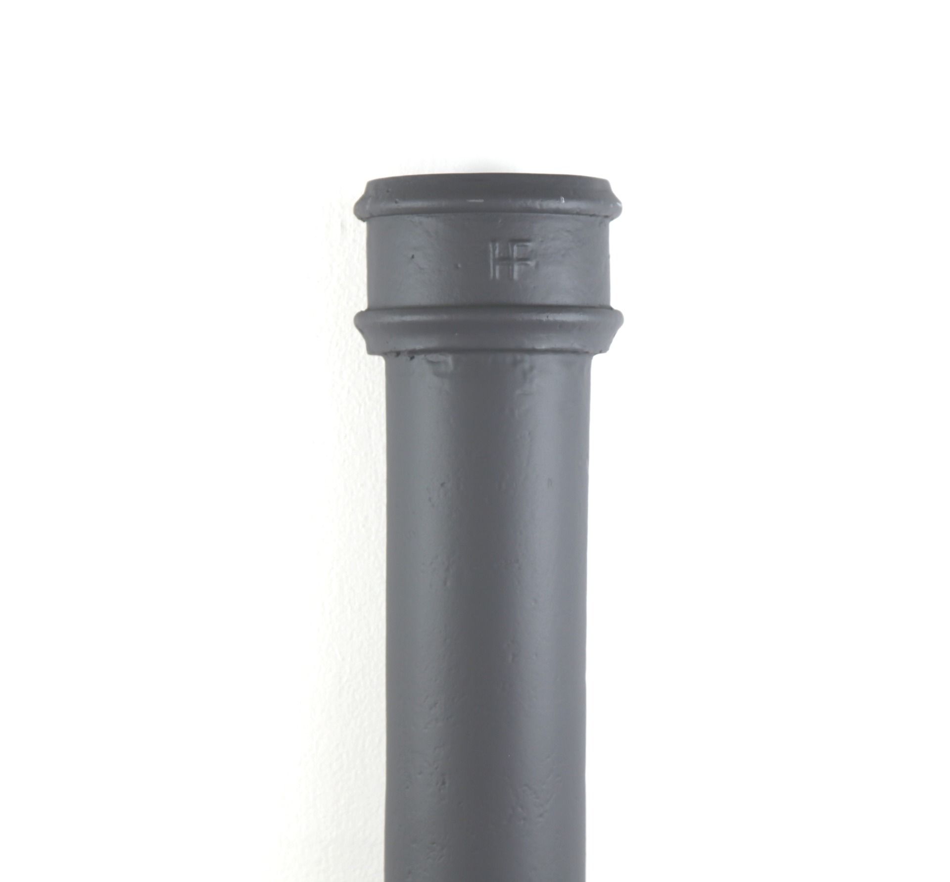 Cast Iron Round Non Eared Downpipe Socket On One End 150mm X 610mm Primed 7415