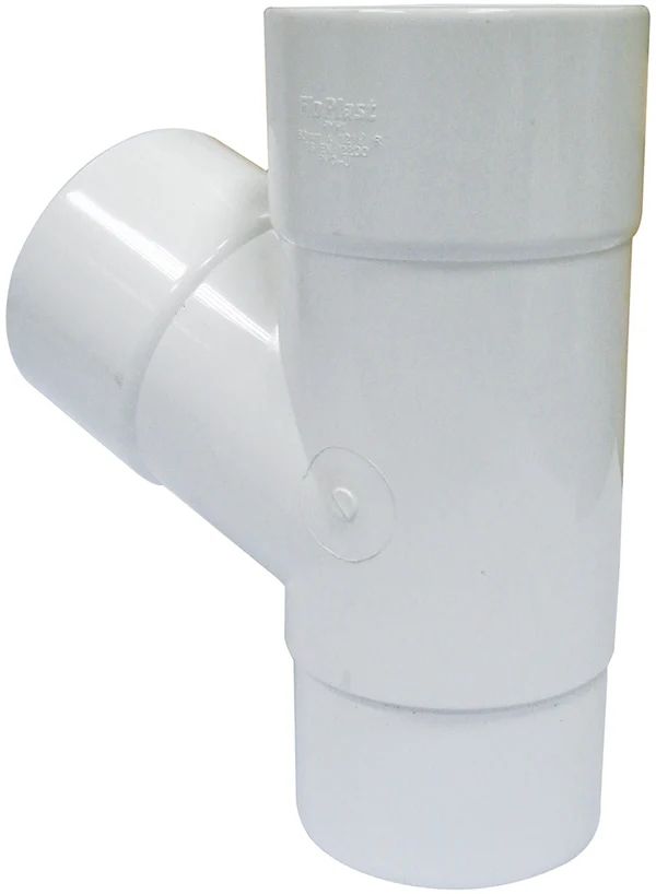 FloPlast Deepflow/ Hi-Cap Downpipe Branch - 67.5 Degree x 80mm White