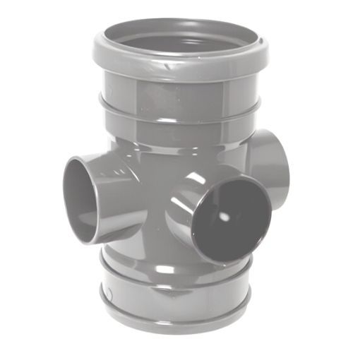 FloPlast Ring Seal Soil Boss Pipe - 110mm Grey