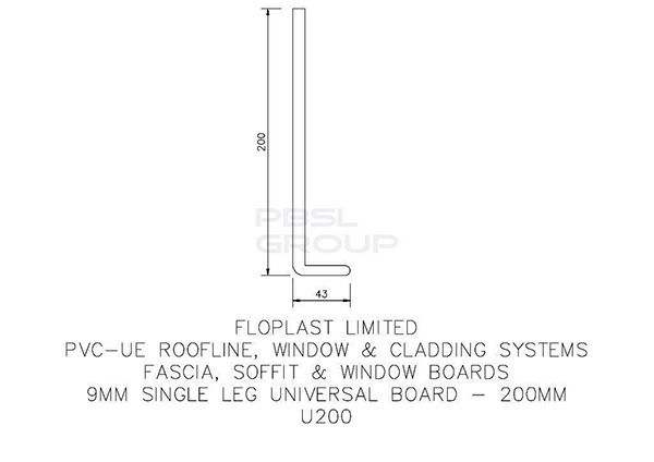 FloPlast Cover Board - 200mm x 9mm x 5mtr Golden Oak