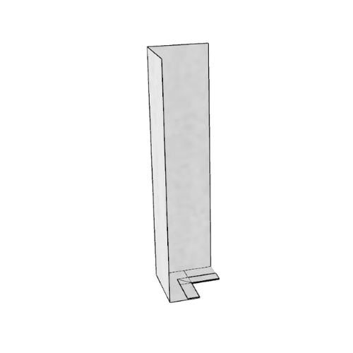 Zinc Fascia L Profile External 90 Degree Corner - 150mm