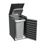 Ecoscape Single Bin Store with Lid - 680mm x 800mm x 1160mm Charcoal