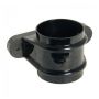 FloPlast Round Downpipe Socket with Fixing Lugs- 68mm Black