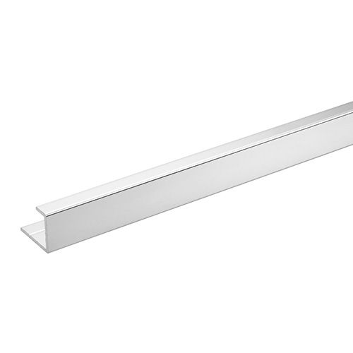 Compact Laminate Wall Panel End Trim - 2450mm Chrome