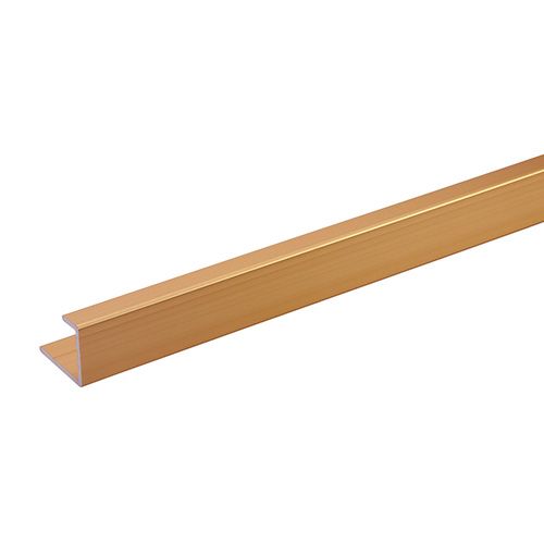 Laminate Wall Panel End Channel - 2450mm Antique Gold