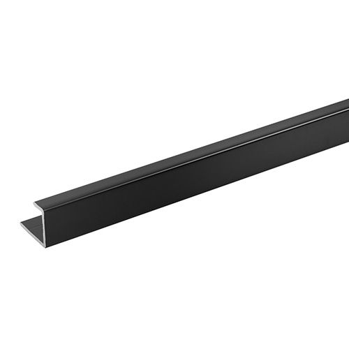 Laminate Wall Panel End Channel - 2450mm Black Silk