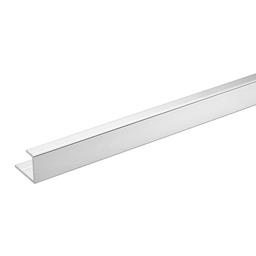 Laminate Wall Panel End Channel - 2450mm Bright Silver