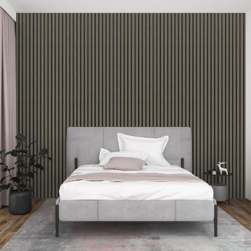 Sulcado Slat Wall Panel - 300mm x 2600mm x 12mm Waterproof Slat Panel Grey Oak